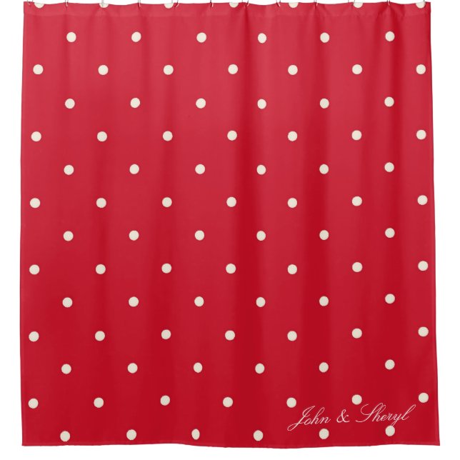 Charmant Polka Dot Douche rideau pour salle de bai (Devant)