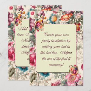 Charmant Vintage été Floral Invitation Modèle