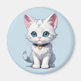 Charmant-White Cat Design Magnet