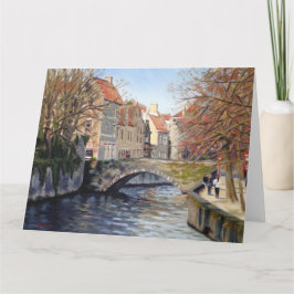 Charmante Alte Brücke über den Kanal in Landschaft Karte