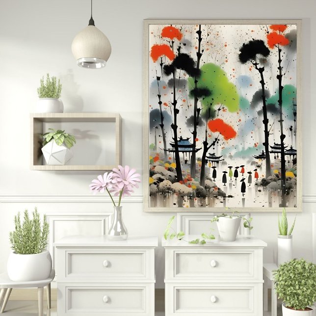 Charmante Aquarellhaus Print - Gemütliche Zuhause  Poster (Von Creator hochgeladen)