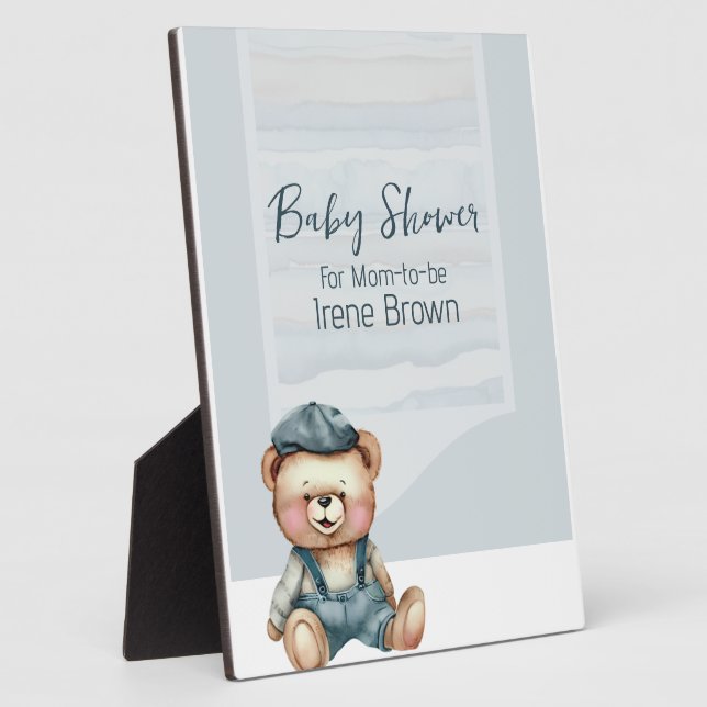 Charmante Babydusche Tabletop Plaque mit Easel Fotoplatte (Seite)