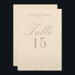 Charmante Champagne Glitzer Tischnummer Cards<br><div class="desc">Charmante Champagner Glitzer Tischnummer Cards. Glamour,  Glitzer mit Sekt,  diese Tafelkarte koordiniert mit unserem Glitzer Wedding und Brautparty Dekor. Für mehr Anpassung,  mit dem "Anpassen" Tool auf zazzle. Weitere Farboptionen finden Sie in unserem Shop auf Zazzle bei MetroEvents. Entworfen von Metro-Event.com</div>