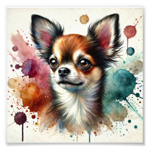Charmante Chihuahua Wasserfarbenkunst Fotodruck