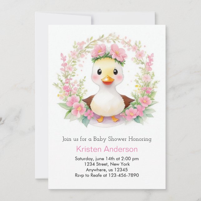 Charmante Duckparade Babydusche Einladung (Vorderseite)