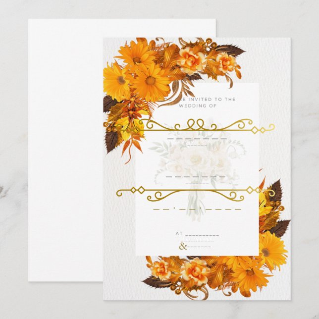 Charmante Einfachheit bei Hochzeiten Einladung (Vorne/Hinten)