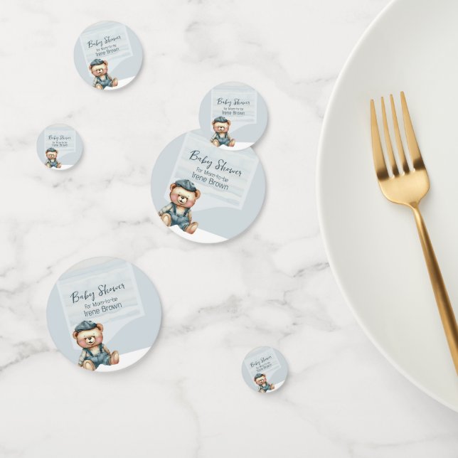 Charmante einzigartige Bären-Jean-Babydusche Konfetti (Gruppe)