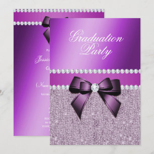Charmante Elegante Lila Graduation Party Einladung