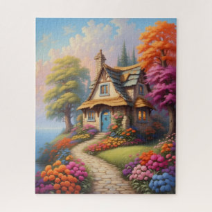 charmante Fantasy Hütte Illustration Puzz