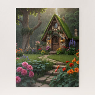 charmante Fantasy Hütte Illustration Puzz