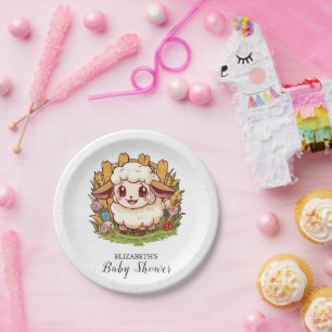 Charmante Farmyard Sheep Baby Dusche Pappteller