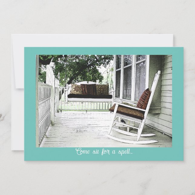 Charmante Front Porch individuell anpassbare House Einladung (Vorderseite)