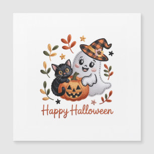 Charmante Halloween-Grußkarte - HandGezeichnet Emb Magnetkarte