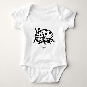 Charmante handGezeichnet Käfer-Illustration Baby Strampler