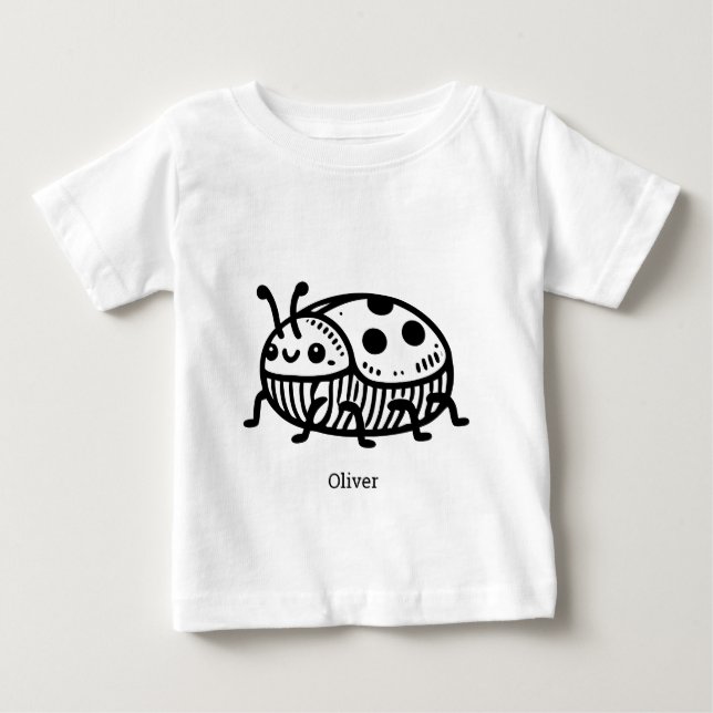 Charmante handGezeichnet Käfer-Illustration Baby T-shirt (Vorderseite)