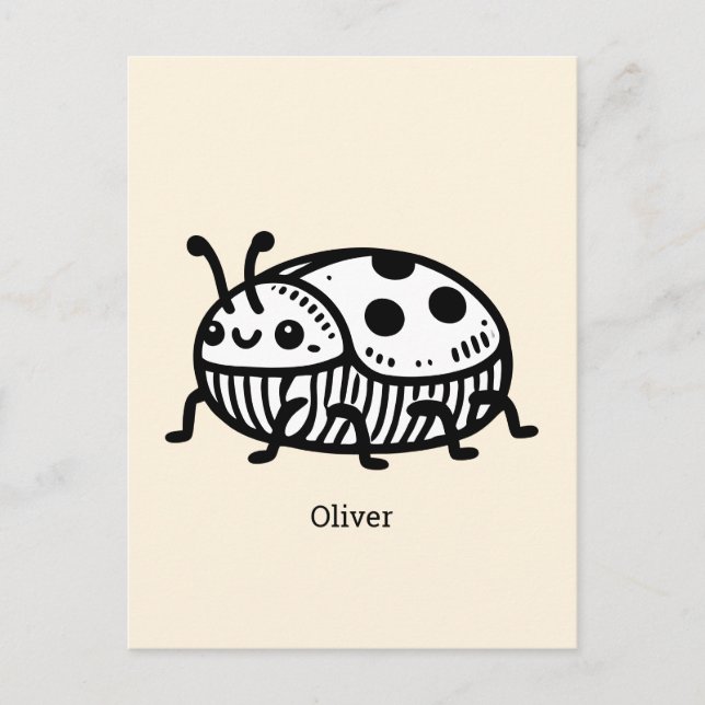 Charmante handGezeichnet Käfer-Illustration Postkarte (Vorderseite)