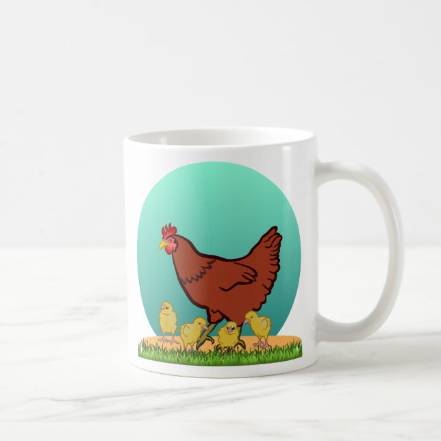 Charmante Hen und Chicks Tasse (Rechts)