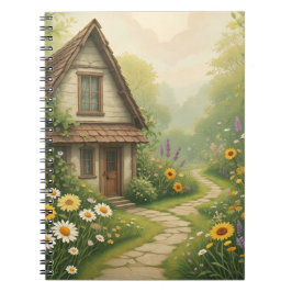 Charmante Hütte Whimsical Flower Garden Notebook Notizblock