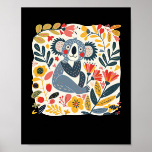 Charmante Illustration einer umgebenden Koala Poster