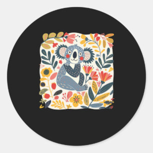 Charmante Illustration einer umgebenden Koala Runder Aufkleber