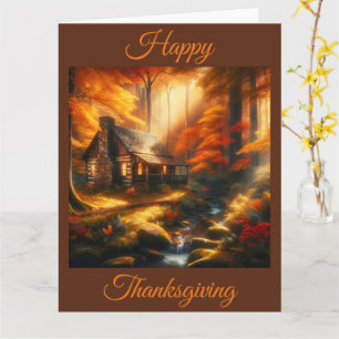 Charmante Kabine im Erntedank Herbst Karte