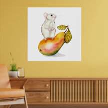 Charmante Maus auf einer Birne