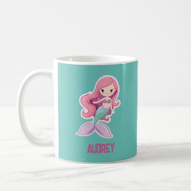 Charmante Niedliche Pastelmaid mit Kindernamen Kaffeetasse (Links)