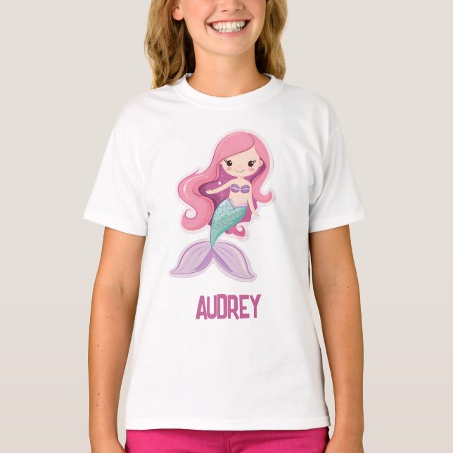 Charmante Niedliche Pastelmaid mit Kindernamen T-Shirt (Vorderseite)