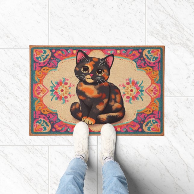 Charmante Niedliche Tortoiseshell Katzenjacke bele Fußmatte (Indoor)