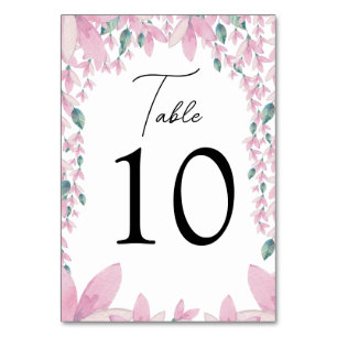 Charmante Pink Wisteria Tischnummer Card