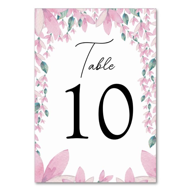 Charmante Pink Wisteria Tischnummer Card (Vorderseite)