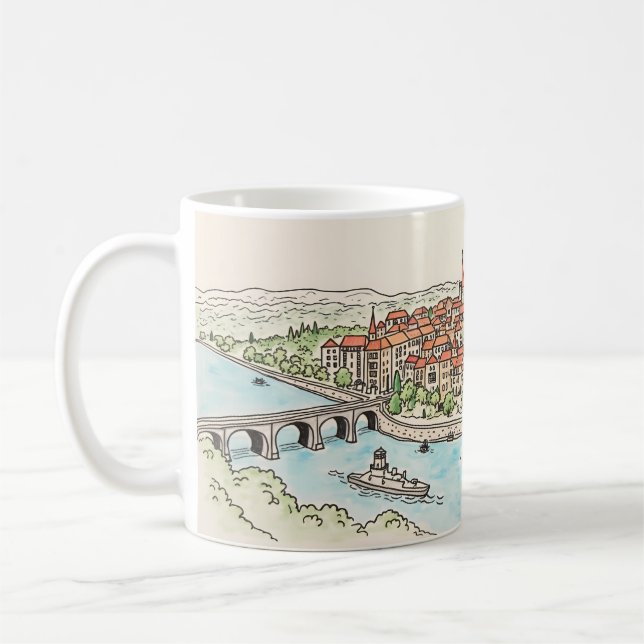 Charmante Riverside Stadt Kaffeetasse (Links)