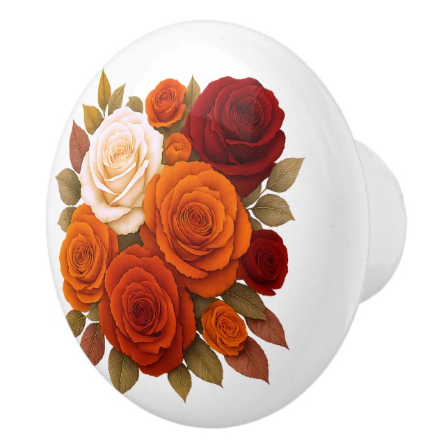 Charmante Romantische Rose Keramikknauf (Rechts)