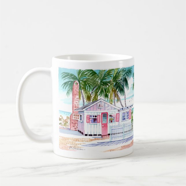 Charmante Rote Hütte auf der Fort Myers Beach Tass Kaffeetasse (Links)