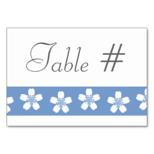 Charmante Sakura in der Periwinkle Tafelkarte Tischnummer