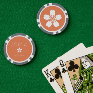 Charmante Sakura in Korallen Pokerchips
