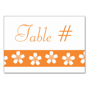 Charmante Sakura in Orange Table Card Tischnummer