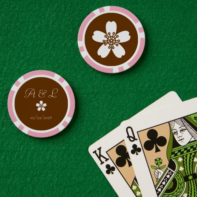 Charmante Sakura in Schokolade Pokerchips (Pokertisch (doppelt))