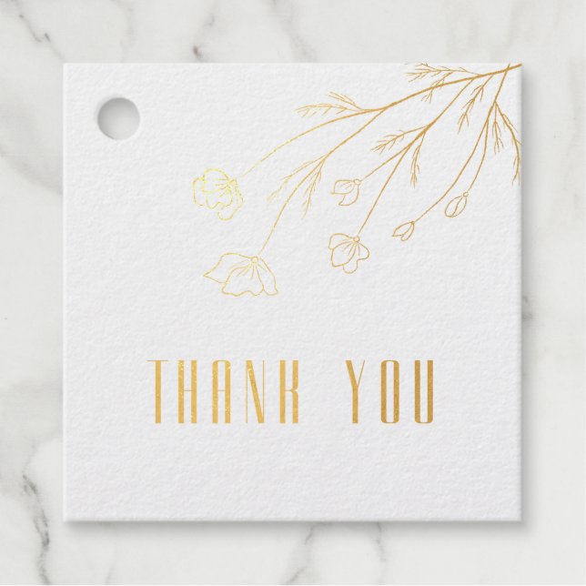 Charmante Schablone florale, elegante Schriftfolie Geschenkanhänger (Vorderseite)