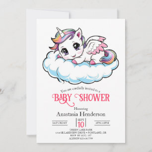 Charmante Sweet Unicorn Kinderdusche Einladung