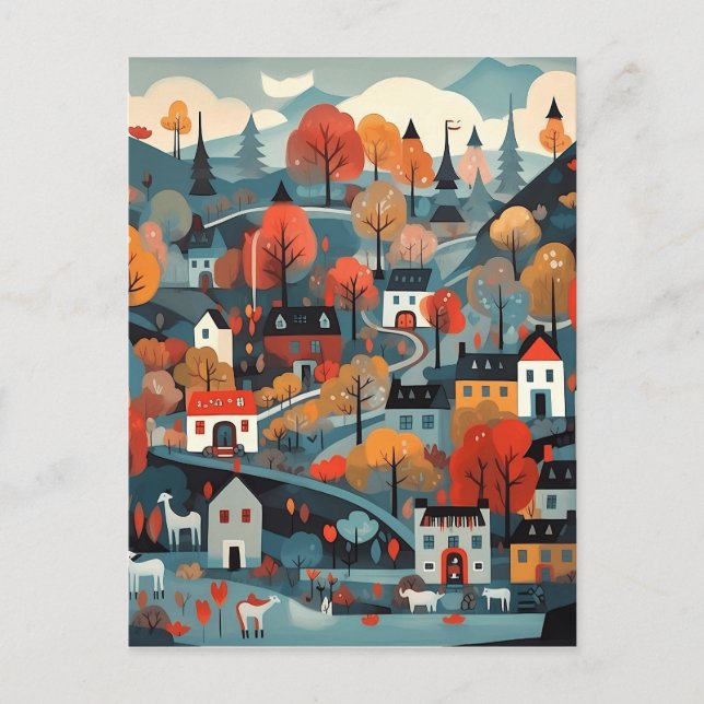 Charmante und malerische Skandinavier Kunst Postkarte (Vorderseite)