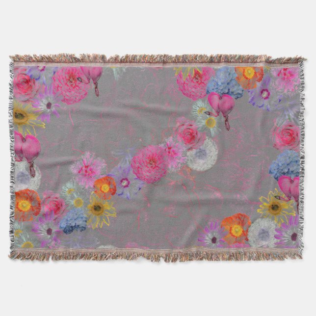 Charmante Vintage Blume auf grau Decke (Vorderseite)