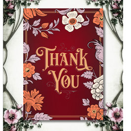 Charmante Vintage Blume Dankeskarte