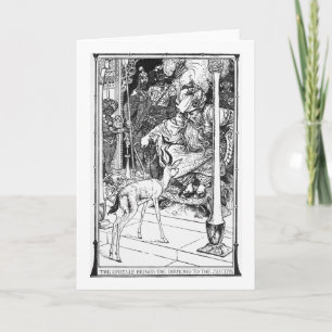 Charmante Vintage Gazelle und Sultan Illustration Karte