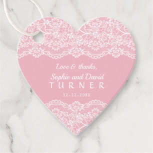 Charmante Vintage Hochzeit in Pink Geschenkanhänger