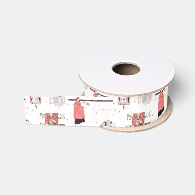 Charmante Vintage Mode-Illustrationen Ripsband (Spule)