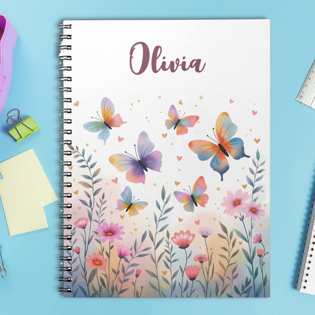 Charmante Wasserfarbenschmetterlingswiese Notizblock (Von Creator hochgeladen)