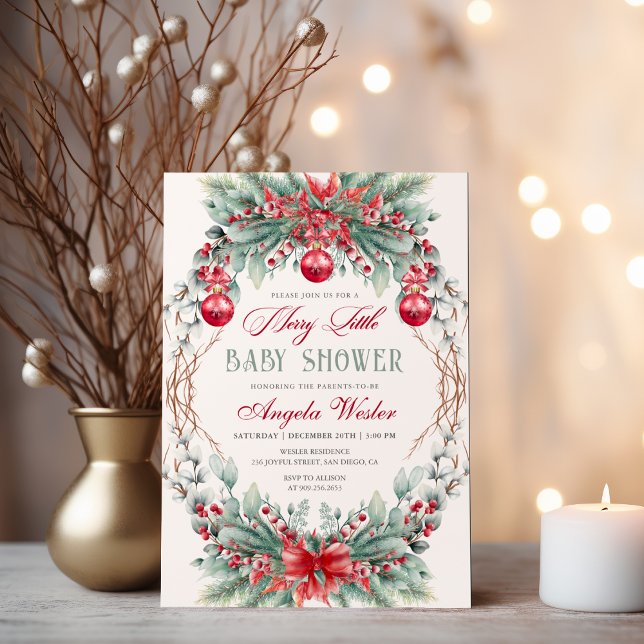 Charmante Weihnachten Merry Little Baby Dusche Einladung (Von Creator hochgeladen)