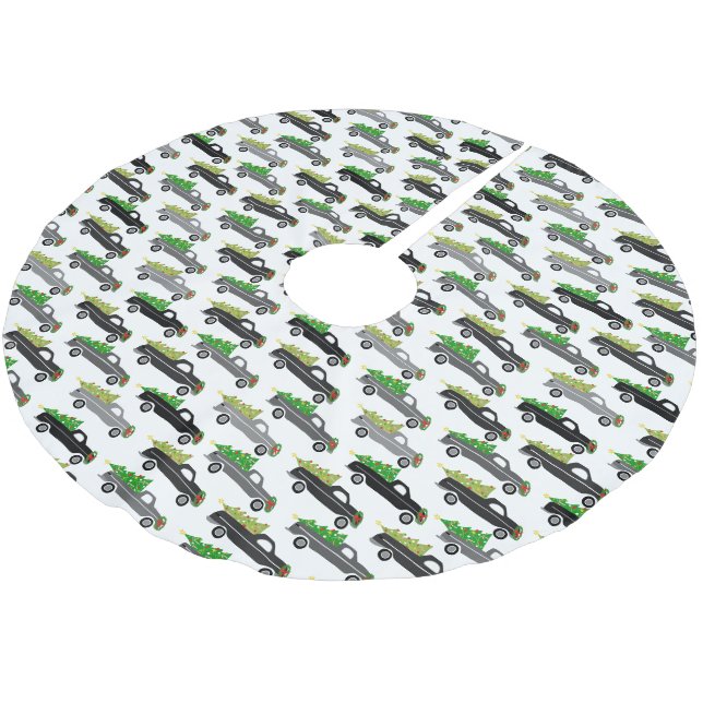 Charmante Weihnachts-Lieferwagen LKW Niedlichen We Polyester Weihnachtsbaumdecke (Schrägansicht)