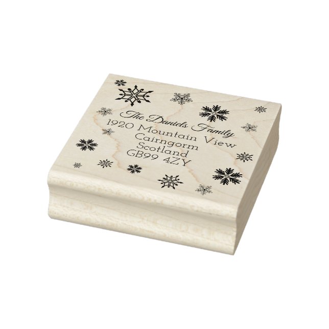 Charmante Weihnachts-Snowflake-Adresse Gummistempel (Stempel)